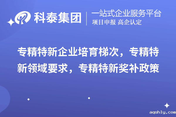 专精特新企业培育梯次,专精特新领域要求,专精特新奖补政策