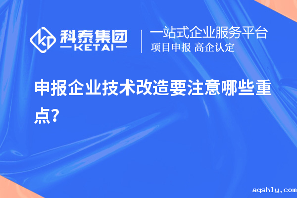 申报企业技术改造要注意哪些重点?