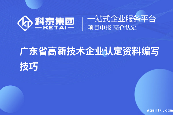 广东省高新技术企业认定资料编写技巧