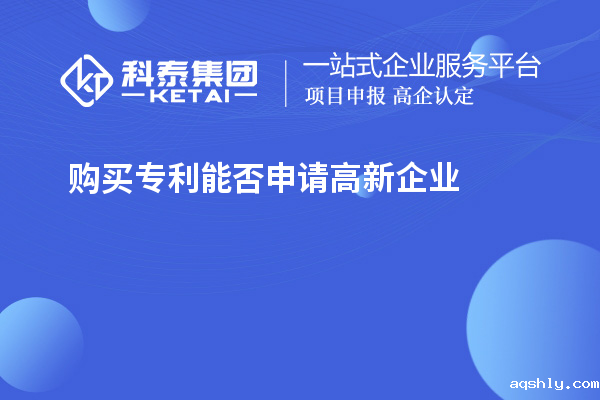 购买专利能否申请高新企业