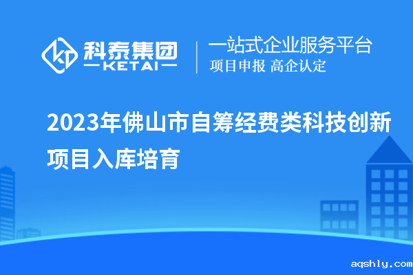 2023年佛山市自筹经费类科技创新项目入库培育