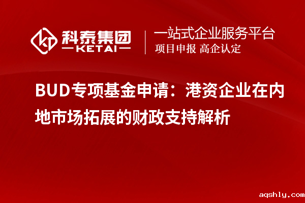 BUD专项基金申请:港资企业在内地市场拓展的财政支持解析
