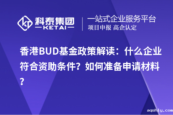 香港BUD基金政策解读:什么企业符合资助条件?如何准备申请材料?