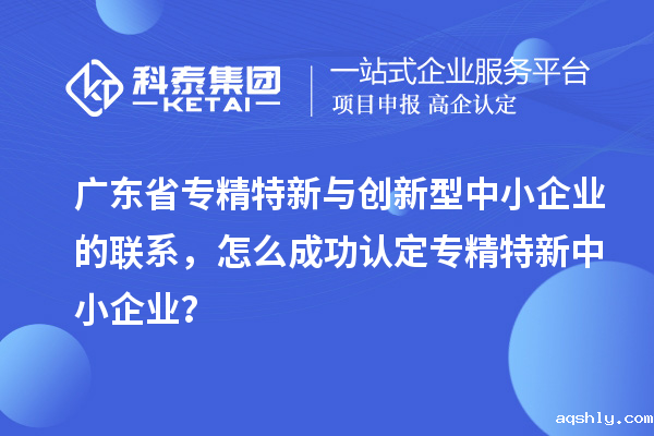 广东省专精特新与创新型中小企业的联系,怎么成功认定专精特新中小企业?