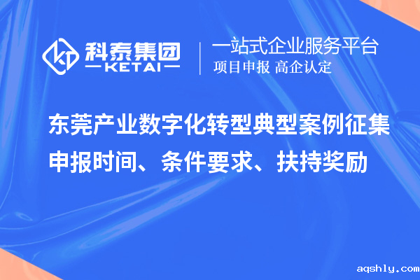 东莞产业数字化转型典型案例征集申报时间、条件要求、扶持奖励