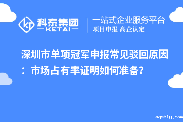 深圳市单项冠军申报常见驳回原因:市场占有率证明如何准备?