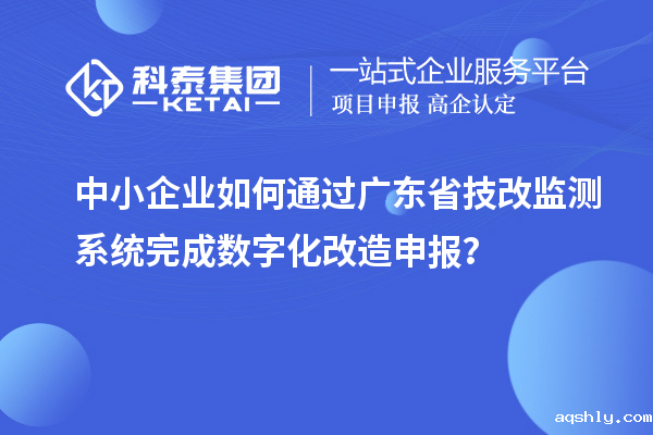 中小企业如何通过广东省技改监测系统完成数字化改造申报?