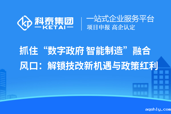 抓住“数字政府+智能制造”融合风口:解锁技改新机遇与政策红利
