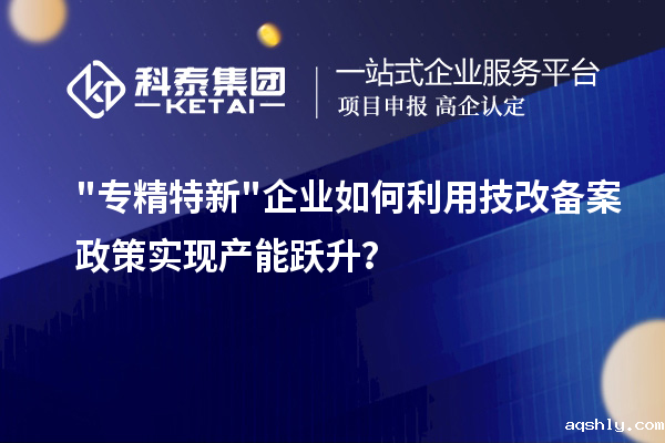 专精特新企业如何利用技改备案政策实现产能跃升?
