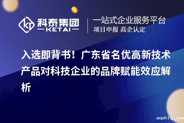 入选即背书!广东省名优高新技术产品对科技企业的品牌赋能效应解析