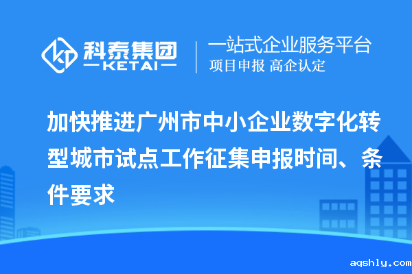 加快推进广州市中小企业数字化转型城市试点工作征集申报时间、条件要求