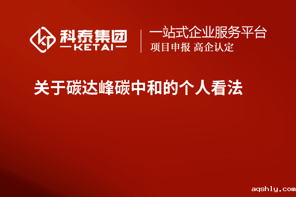 关于碳达峰碳中和的个人看法