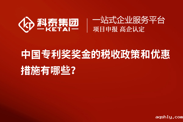 中国专利奖奖金的税收政策和优惠措施有哪些？