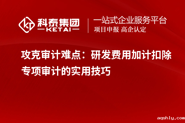 攻克审计难点：研发费用加计扣除专项审计的实用技巧